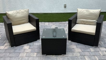 3-pc Patio/Balcony Rattan Set - $175