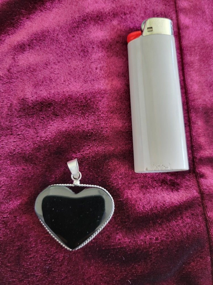 Black obsidian Heart Shaped Pendant