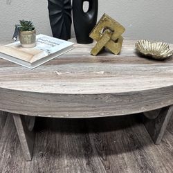 Brand New Faux Stone Oval Coffee Table