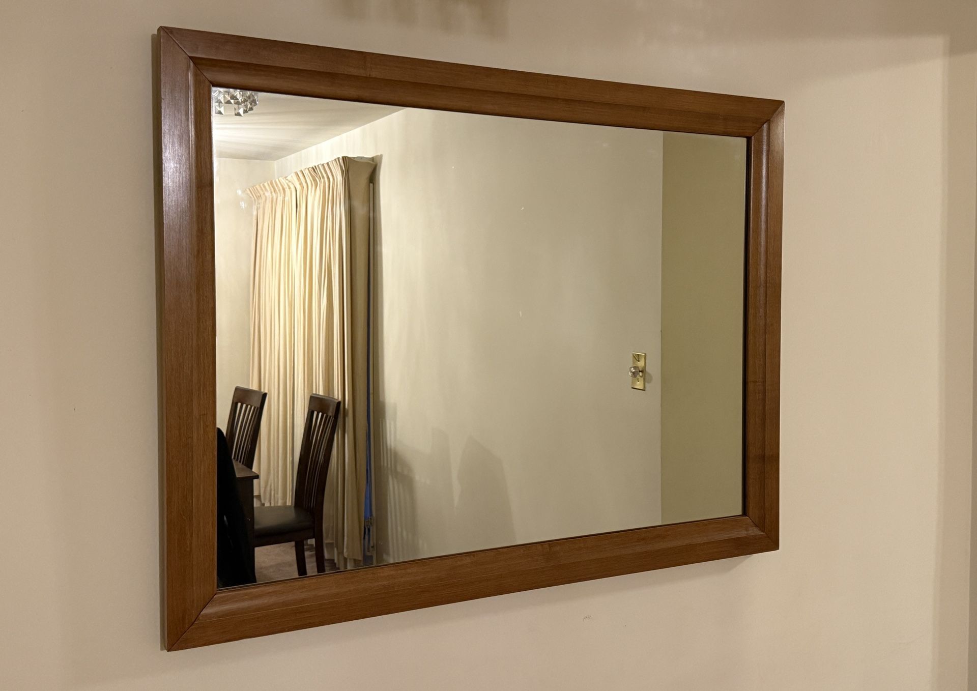 Mirror with Wooden Frame