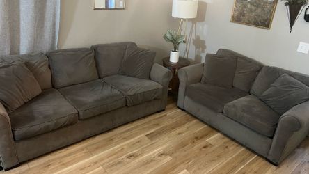 Dark Greenish Grey Love Seat & Sofa Set