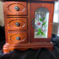 Vintage Mini Wardrobe Jewelry Box
