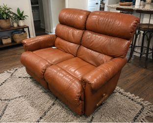 Brown Real Leather Recliner