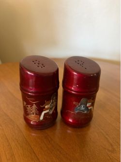 Red Lacquer Salt & Pepper Shakers