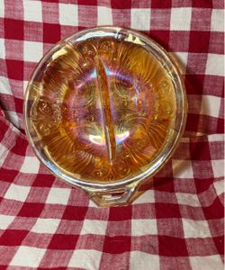 Amber Carnival Glass Divided Relish Dish