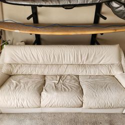 Leather couch, loveseat, and chair set