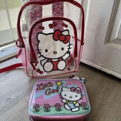 Brand New Set Hello Kitty Backpack & Lunch  Bag 