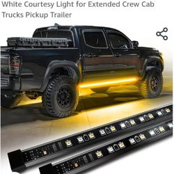 OPT7 Sidekick 86" Running Board Lights 2PCS LED Strips w/Sequential Amber Turn Signal, DRL, White Courtesy Light for Extended Crew Cab Trucks Pickup T