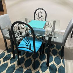 Glass Top Dining Room Table With Chairs