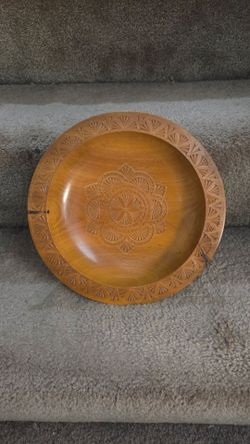 Vintage carved wood bowl