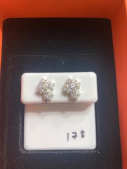 925 silver cross moissanite earrings