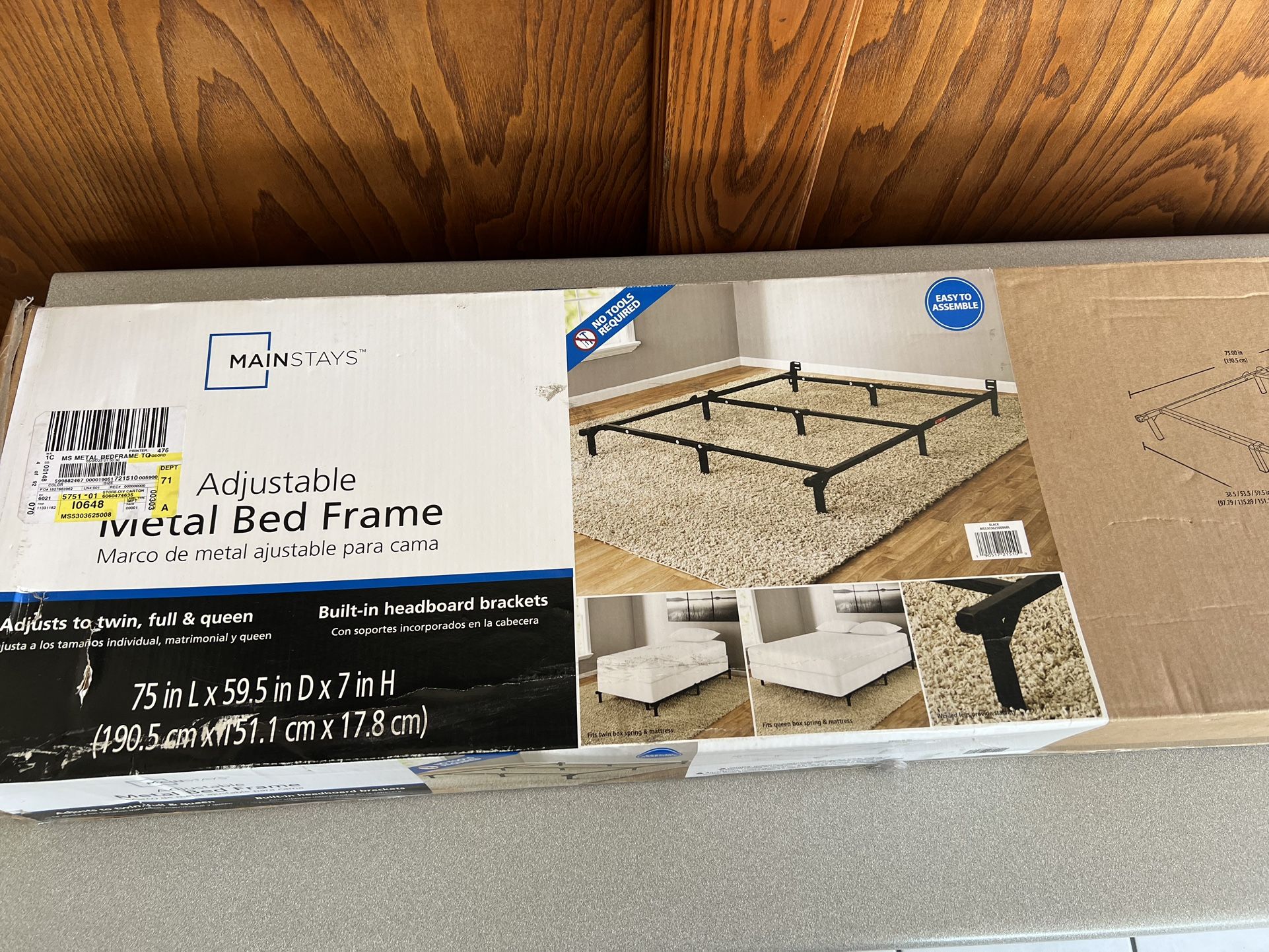 Walmart Mainstays Twin Full Queen Size Adjustable Metal Bed Frame