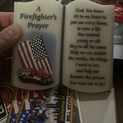 Granit firefighters prayer and Saint Florian patron of firefighters figurine gift