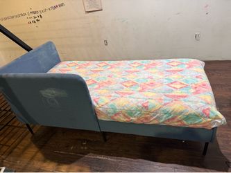 upholstered bed with corner headboard twin