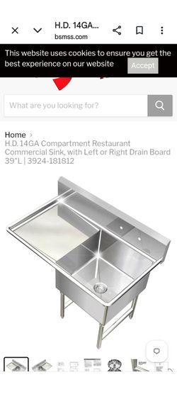 39x24 18x18 sink stainless steel restaurant sink made by Atlanta culinary equipment very nice condition even has faucet still attached we'll need new 