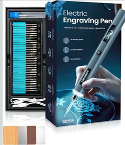 🔥new inbox🔥Engraving Pen for Metal Wood Glass Plastic, Engraving Tool with LED Light, 31 Bits, Cordless, 5 Speeds,