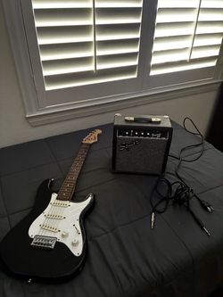 Squier Stratocaster Electric Guitar Bundle + Amp – $200 OBO