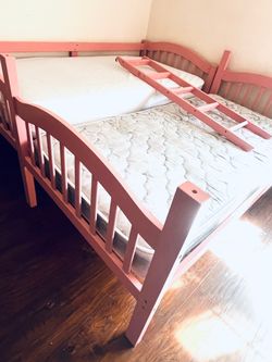 Wood custom made pink bunk beds $75 OBO