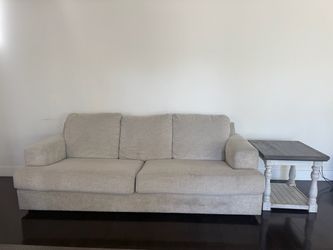 White couches and tables