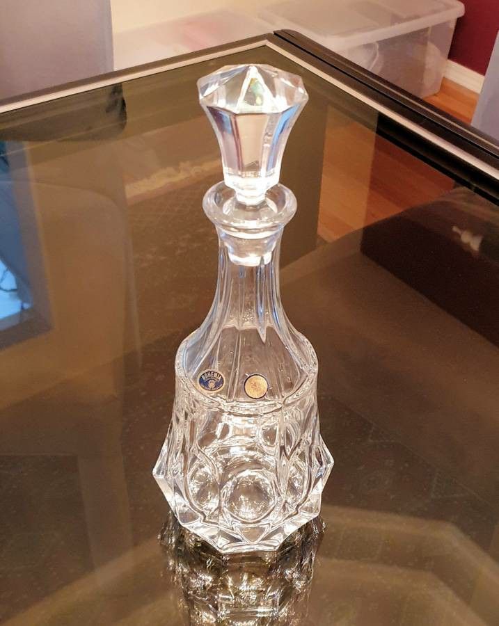 New Bohemia Czech Republic Crystal Decanter 22 oz

