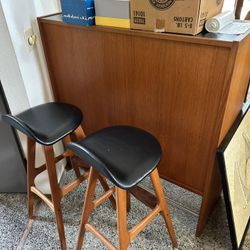 Erich Buch Mid Century (1960) Danish Teak Bar And Stools (2)