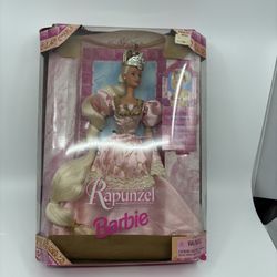 Mattel Barbie Princess Rapunzel Doll ~ 1997 Vintage Pink Dress ~ DAMAGED BOX