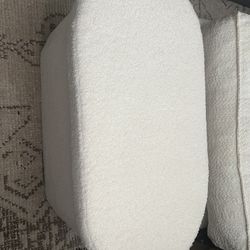 White teddy ottoman