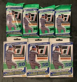 2021 Baseball Donruss Bundle (3 Hangers And 4 Fat Packs) New Factory Sealed