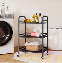 🔥 New Rolling Metal Storage Cart – 3 Tier w/ Locking Wheels 🔥