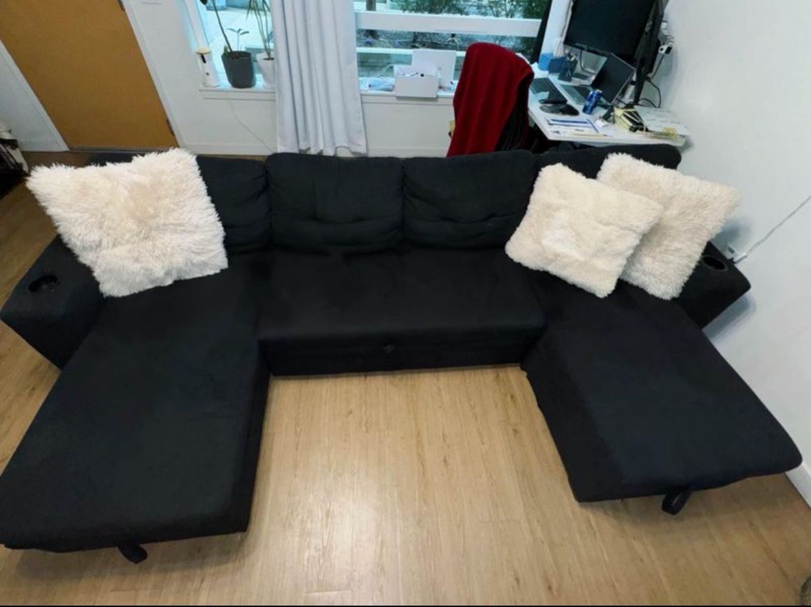 Pull Out Bed Storage Sectional Couch