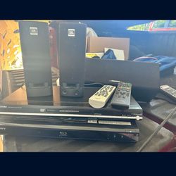 Speakers, DVD Player, and Blu-Ray Player