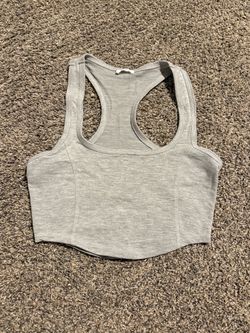 Gray forever 21 racerback crop top