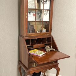 Queen Anne Style Secretary Bookcase Desk 