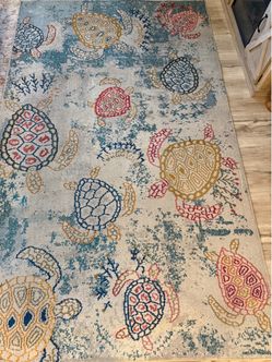 Sea Turtle Area Rug Multicolor