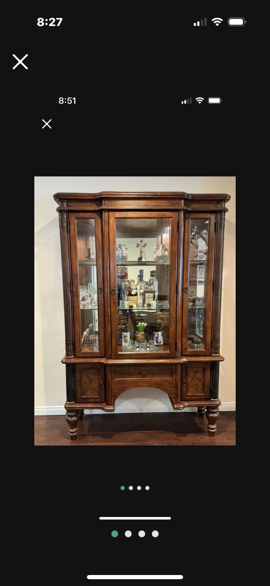 Antique Wood China Cabinet