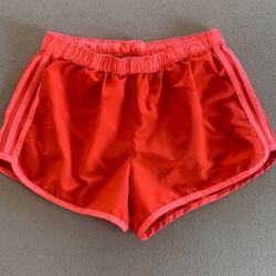 Adidas Running Athletic Shorts Women’s Medium Inside Brief Coral Orange