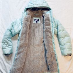 Lands End Girls Fleece Lined Coat Sz (L) 14
