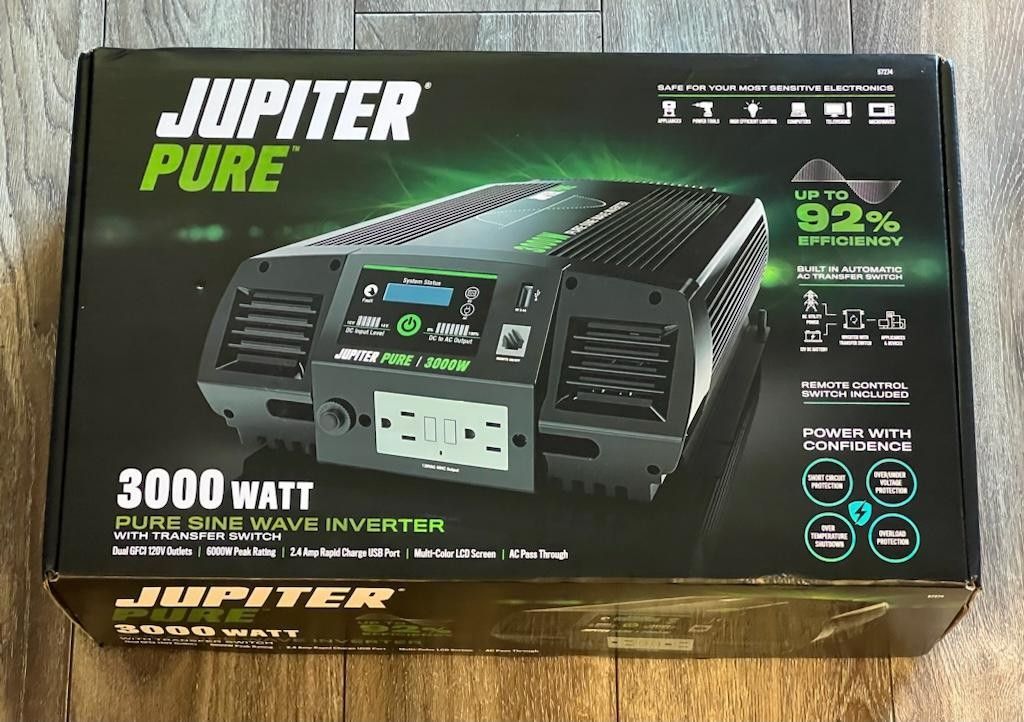 Jupiter (57274) Pure 3000 Wats Sine Wave Inverter With Transfer Switch