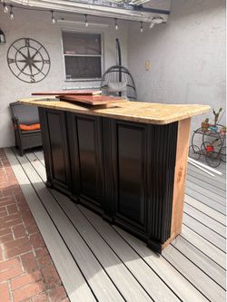 Wooden bar with granite top