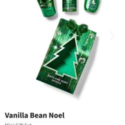 Bath And Body Works Vanilla Bean Noel Holiday Gift Set With Travel Sized Hand Sanitizer,  Body Lotion And Fragrance Mist Retail $15.95