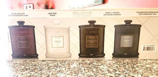 Bellavue Luxury Glass Jar Candles 11 oz, 4-Pack $25