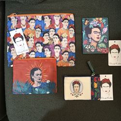Frida Kahlo  makeup bags (set of 2), coin purse & wallet