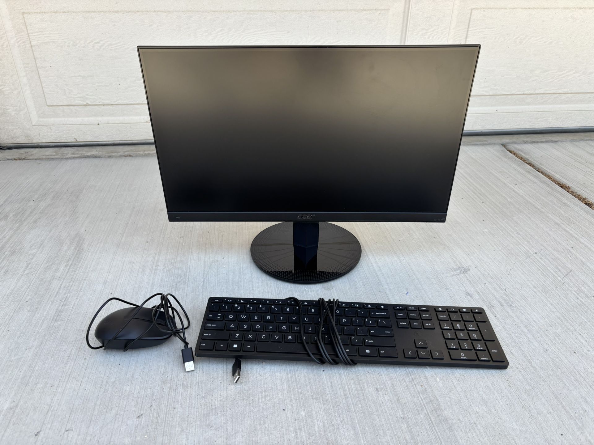 Computer Keyboard, Mouse, And Screen