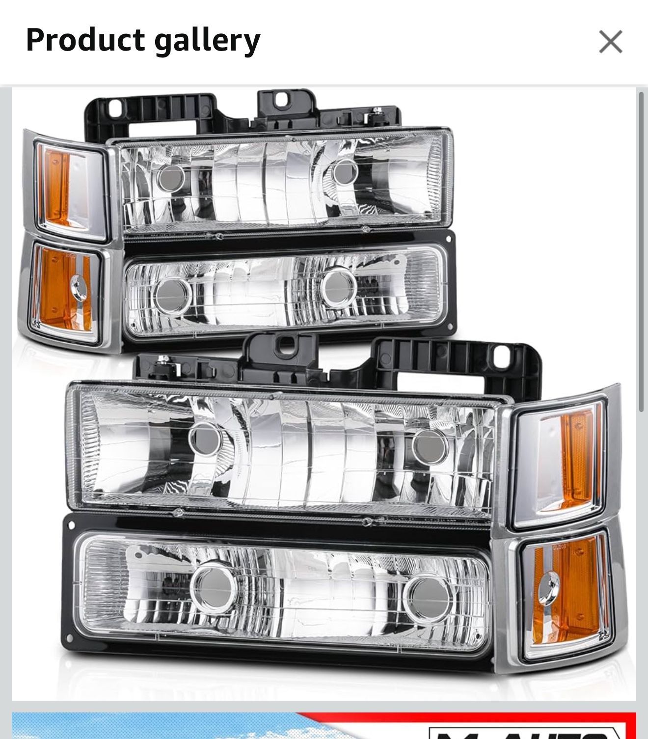New in box M-AUTO Headlights Assembly with Bumper & Corner Lamps Compatible with 1 Chevy C10 Silverado Tahoe Suburban C/K 1 3500 Blaze