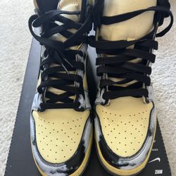 Nike Dunk High 1985 Black Acid Wash Lemon Drop DD9404-700 Men's Size 10.5 No LID