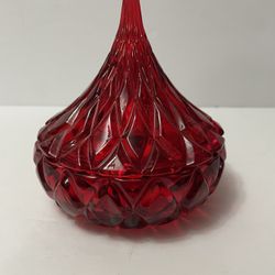 Shannon Crystal Ruby Red “Hershey Kiss” Candy Dish