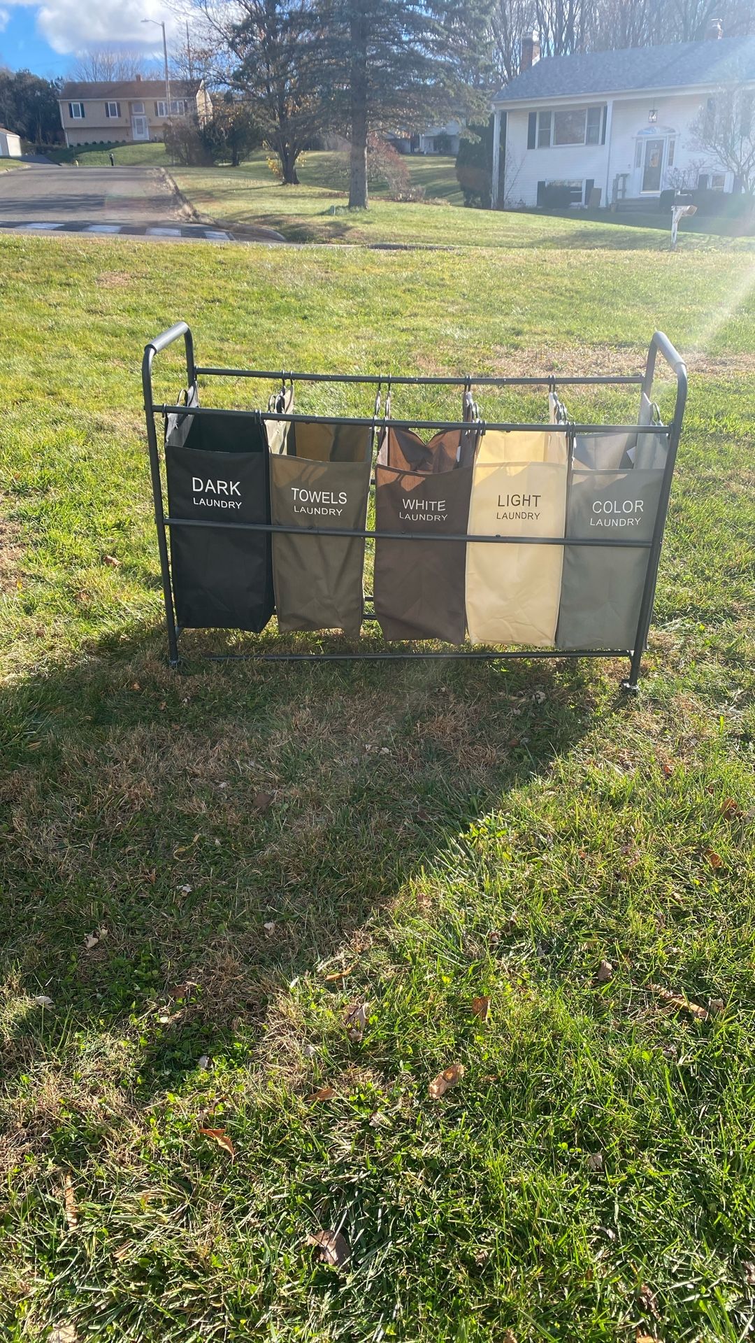 Tajsoon 5 Bag Laundry Sorter Cart