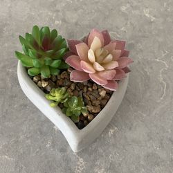 Small Heart Shape Artificial Succulent 