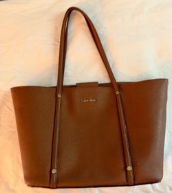 Calvin Klein Brown Leather Tote