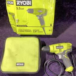 🧰🛠RYOBI 5.5 Amp Corded 3/8” Variable Speed Compact Drill/Driver w/Bag-LIGHTLY USED!-$15!🧰🛠